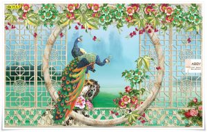 Wallpaper แต่งบ้านฮวงจุ้ยลายนกยูง