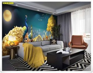 วอลเปเปอร์แต่งผนังลายนกยูง