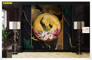 ภาพแคนวาสฮวงจุ้ยลายนกยูง