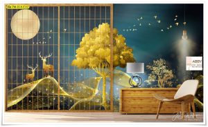 Wallpaperแต่งห้องฮวงจุ้ยลายกวาง