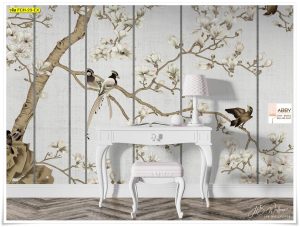 Wallpaperติดผนังลายดอกไม้จีน