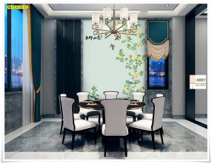 ภาพแคนวาสติดผนังลายดอกไม้จีน