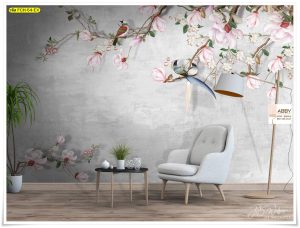 ภาพติดผนังฮวงจุ้ยลายดอกไม้จีน