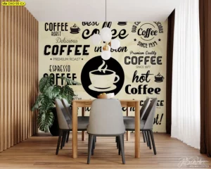 ภาพวอลเปเปอร์กาแฟสำหรับติดผนังร้านคาเฟ่ บ้าน หรือมุมกาแฟในออฟฟิศ เพิ่มบรรยากาศและความครีเอททุกมิติ