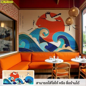 รับพิมพ์วอลเปเปอร์ผ้าแคนวาสลายนกกระเรียนญี่ปุ่น ผลิตขนาดตามสั่ง พร้อมบริการติดตั้งทั่วไทยและส่งออกต่างประเทศ ผสมผสานความทันสมัยกับสุนทรียภาพแบบเอเชีย