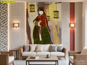 วอลเปเปอร์ภาพวิวผู้หญิงเกาหลีเหมาะสำหรับตกแต่งห้องนั่งเล่นและพื้นที่สร้างแรงบันดาลใจต่าง ๆ ให้บรรยากาศที่เต็มไปด้วยชีวิตชีวาและความสวยงาม