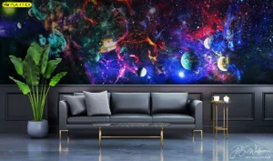 วอลเปเปอร์อาร์ตจักรวาลบนผนัง เพิ่มความล้ำสมัยให้โซนเวิร์คสเปซและห้องประชุมธุรกิจบันเทิงยุคใหม่