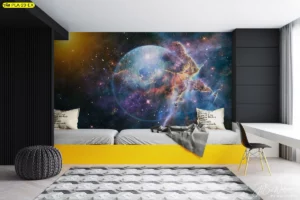 ศิลปะบนผนังภาพดาวเคราะห์และแสงอาทิตย์ช่วยเปลี่ยนมุมรับรองในร้านสร้างจุดสนใจให้นักท่องเที่ยว