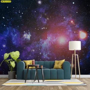 วอลเปเปอร์ลายกาแลกซี่ สำหรับรับแขกที่ต้องการสร้างบรรยากาศเหนือจินตนาการให้กับพื้นที่ ช่วยกระตุ้นความน่าสนใจ