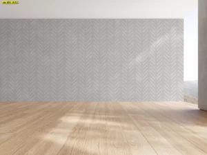 วอลเปเปอร์ลายกราฟิกโมเดิร์นโทนสว่าง สำหรับตกแต่งห้องนอนและมุมทำงาน สร้างบรรยากาศมินิมอลด้วยวัสดุผ้า