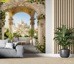 ภาพติดผนังสถาปัตยกรรมคลาสสิกยุโรปตกแต่งล็อบบี้โรงแรมสร้างความประทับใจแรกพบ