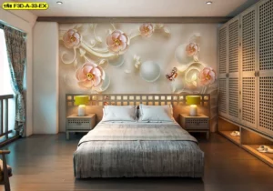 วอลเปเปอร์ภาพดอกกุหลาบชมพูสามมิติ แต่งผนังห้องนอนโรงแรมหรือร้านอาหารญี่ปุ่น ด้วยลวดลายศิลปะโมเดิร์นเติมเสน่ห์ความละมุน สะท้อนรสนิยมธุรกิจไม่เหมือนใคร