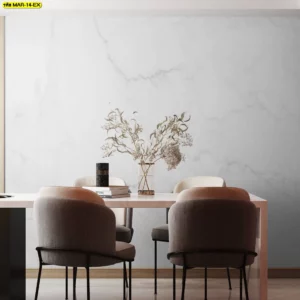 วอลเปเปอร์หินอ่อนขาวล้วนแต่งห้องประชุมหรือห้องกินข้าวสไตล์โมเดิร์นมินิมอล โทนสีขาว