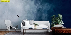 วอลเปเปอร์ภาพวิวโทนฟ้าน้ำเงิน แต่งห้องนั่งเล่นรีโนเวทและสตูดิโอสร้างบรรยากาศทันสมัย​