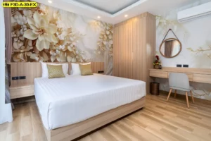 วอลเปเปอร์ศิลปะดอกไม้ สำหรับห้องนอนโรงแรมและห้องพักบูทิค ช่วยเสริมเสน่ห์ทันสมัย ดูสะอาดตาและโมเดิร์น ให้แขกประทับใจทุกครั้งที่เข้าพัก