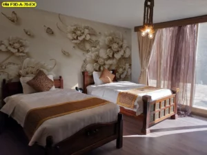 วอลเปเปอร์ดอกไม้มุกโทนทอง เพิ่มความนุ่มนวลและความอบอุ่นให้ห้องพักหรือห้องนอนด้วยลายละเอียดที่สร้างความประทับใจให้ทุกธุรกิจบริการอย่างเหนือระดับ