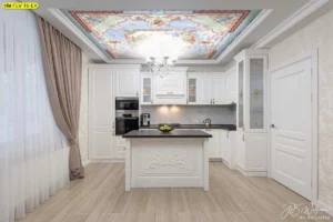 วอลเปเปอร์ติดฝ้าเพดานลายท้องฟ้าและเทวดาน้อย ศิลปะสไตล์ยุโรป วอลเปเปอร์แต่งห้องสไตล์วินเทจหรูหรา เสมือนจริง