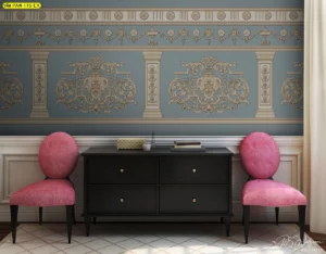 วอลเปเปอร์ลายยุโรปคลาสสิกโทนสุภาพ เหมาะสำหรับตกแต่งบ้านหรูและพื้นที่รับรอง