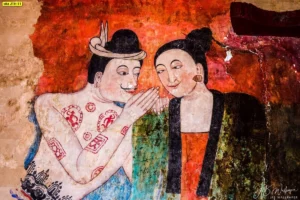 ภาพปู่ม่านย่าม่านกระซิบรักงานศิลปะพื้นถิ่นน่านที่ทรงคุณค่าพิมพ์ลงบนวัสดุเกรดพรีเมียมเพื่อการตกแต่งผนังบ้านให้มีความโดดเด่นและเป็นเอกลักษณ์ไม่ซ้ำใคร