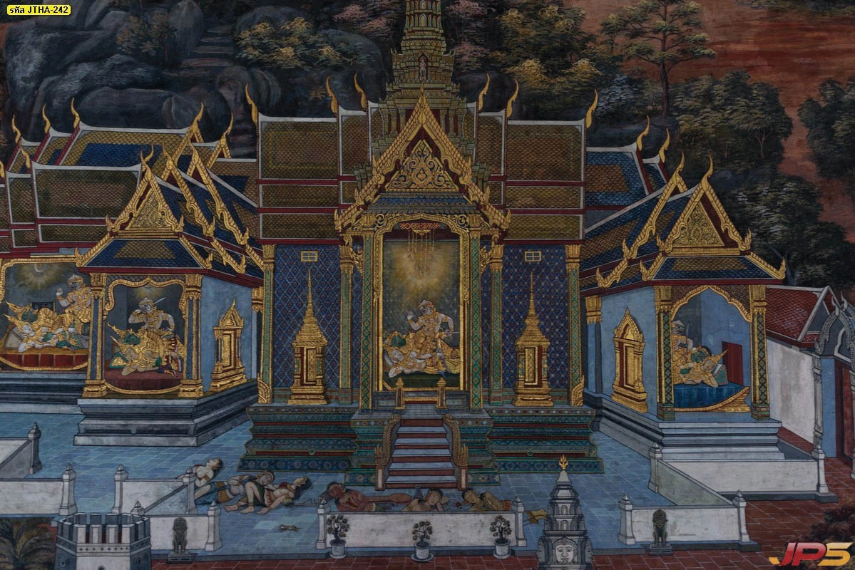 ภาพศิลปะไทยแบบดั้งเดิมฉากสถาปัตยกรรมไทยลวดลายละเอียดอ่อนเหมาะสำหรับงานตกแต่งภายในทุกรูปแบบ