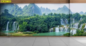 วอลเปเปอร์ภาพวิวน้ำตก มุมกว้างสไตล์พาโนรามาสำหรับห้องโถงกว้าง ช่วยให้พื้นที่ดูโอ่โถงและเสริมสง่าราศีให้กับสถานที่