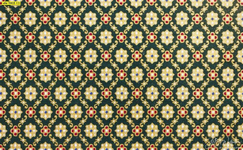 สติ๊กเกอร์สูญญากาศลายไทยติดกระจกวัดและสถานปฏิบัติธรรมลายพิกุลสีทองบนพื้นเขียวช่วยกรองแสงและเพิ่มความสวยงาม