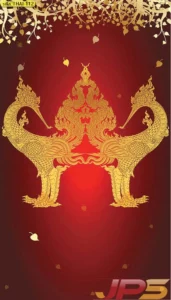 วอลเปเปอร์ลายหงส์สีทอง พื้นหลังสีแดงมงคล ช่วยกระตุ้นพลังงานบวกและเสริมความรุ่งเรืองในการทำธุรกิจ ติดตั้งง่ายสวยทันตา