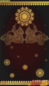 วอลเปเปอร์ลายไทยพื้นสีเข้มขอบทองดีไซน์สัตว์หิมพานต์คชสีห์ราชสีห์ศิลปะไทยร่วมสมัยสำหรับงานสถาปัตยกรรมภายในที่หรูหรา
