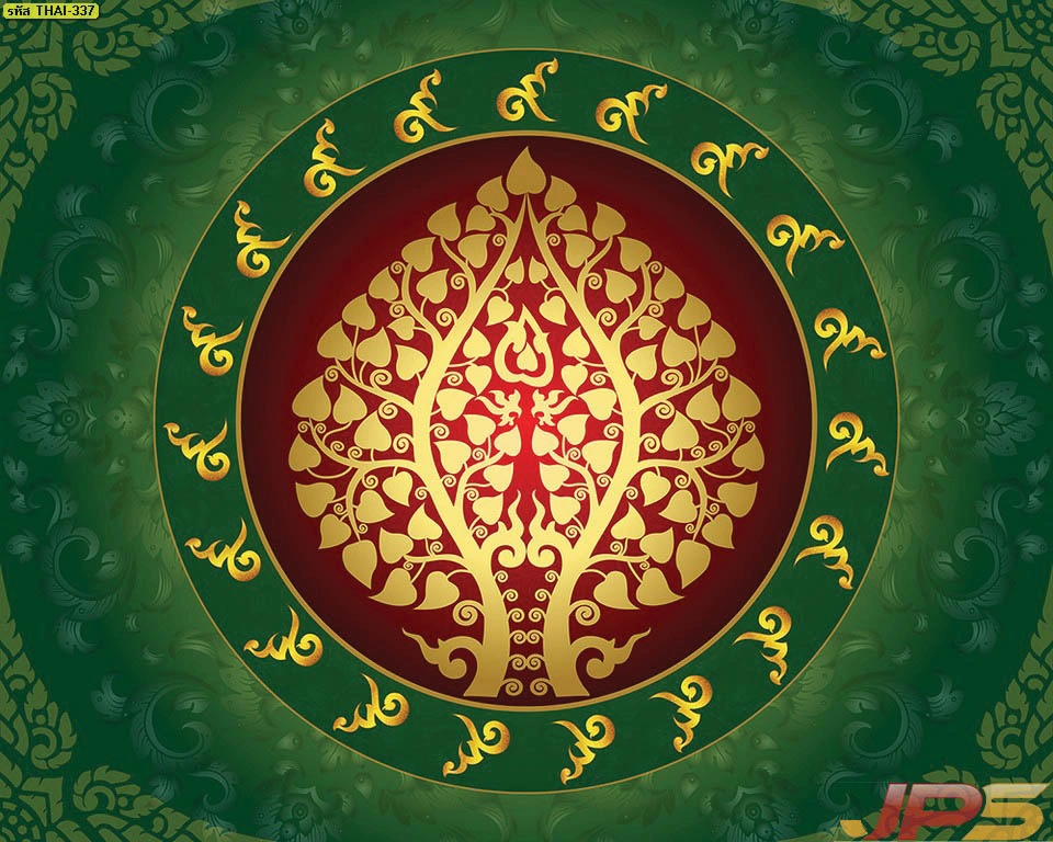 สติ๊กเกอร์ 3M ลายไทยใบโพธิ์ทองพื้นสีเขียวเหนี่ยวทรัพย์สำหรับติดกระจกห้องพระ ช่วยกรองแสงแดดและเพิ่มความสวยงามศักดิ์สิทธิ์ให้กับพื้นที่สวดมนต์อย่างลงตัว