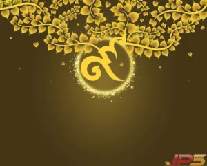 ภาพลายไทยวอลเปเปอร์ลายเลขเก้าไทยใบโพธิ์โทนสีน้ำตาลทองให้ความรู้สึกอบอุ่นและคลาสสิกตามแบบฉบับงานศิลปะไทยร่วมสมัย