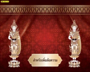 วอลเปเปอร์เทพพนมลายไทยโทนแดงเข้ม ลายต่อเนื่องเต็มผนัง เหมาะกับงานตกแต่งภายในขนาดใหญ่
